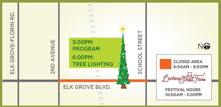 Dickens Street Faire road closures in Old Town Elk Grove