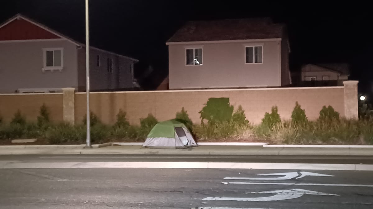 Sidewalk camping appearing in Elk Grove - Being in the suburbs has its advantages