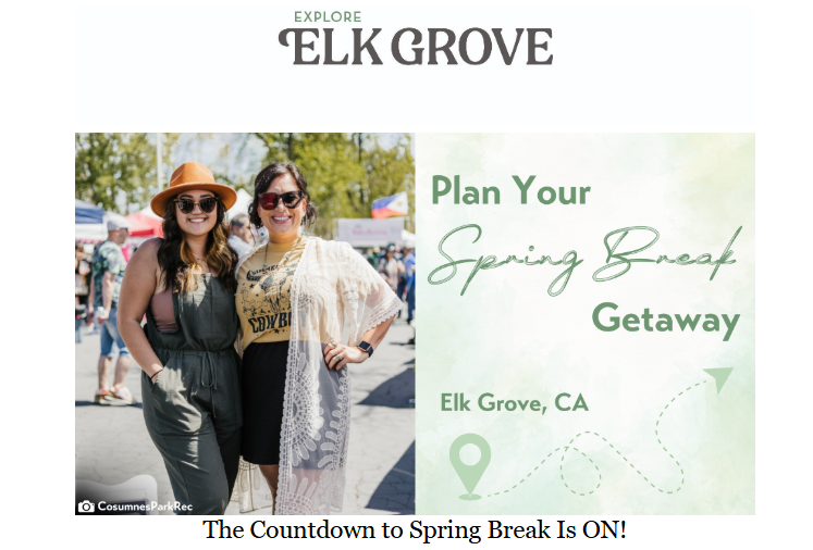 Is Explore Elk Grove goofing on their Spring Break promotion?