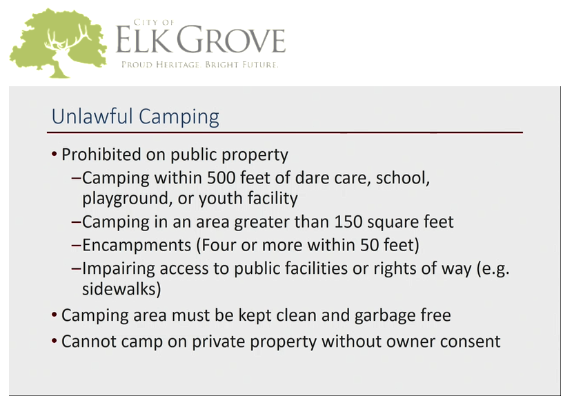 Ordinance addressing homeless encampments adopted by Elk Grove City Council