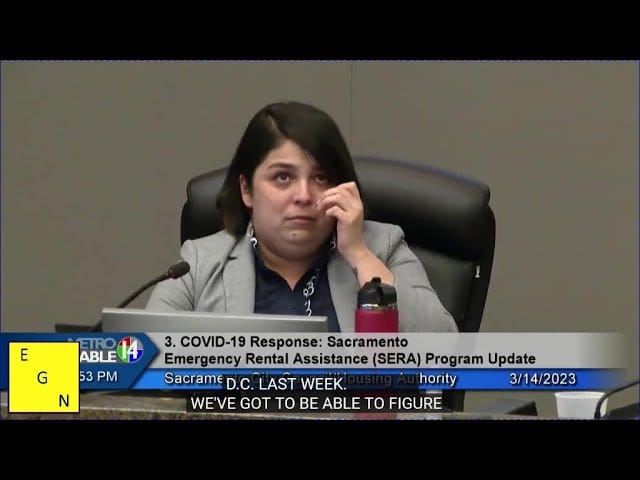 Sacramento City Councilmember Katie Valenzuela expresses heartfelt concern over possible evections