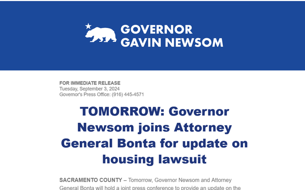 Gov. Newsom, A.G Bonta holding joint news conference today on the Oak Rose fair housing lawsuit against Elk Grove