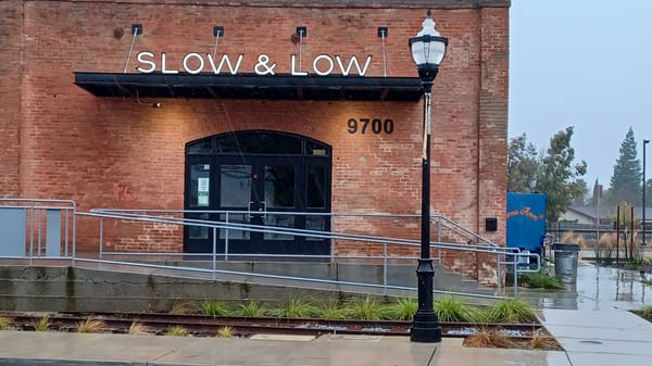 Retrofit of Old Town Elk Grove's Slow and Low into Horn Barbecue ain't moving too fast!