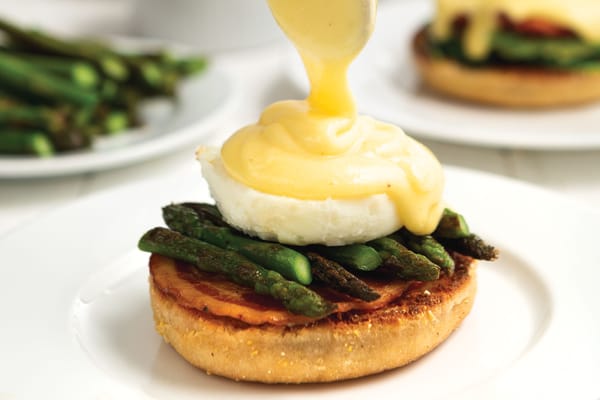 Pancetta Eggs Benedict – Perfect with locally grown asparagus