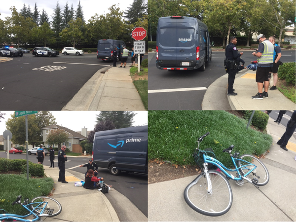 Guest Commentary – Amazon driver runs over bicyclist foot, crushes bike; Elk Grove Police blamed cyclist, let the driver continue route