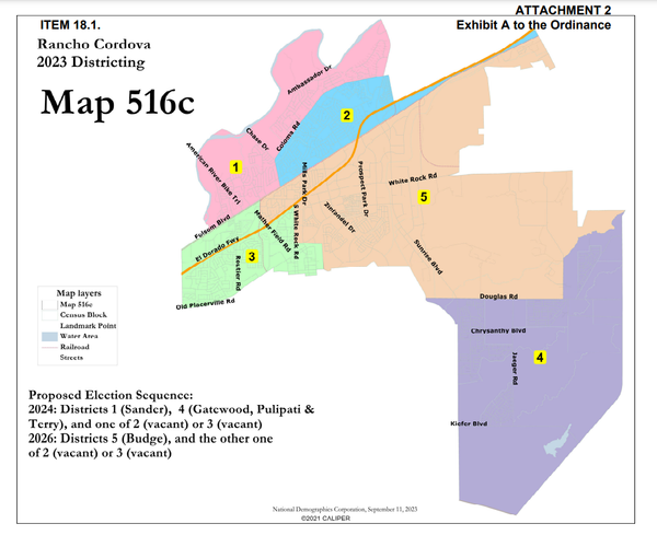 Rancho Cordova city council maps