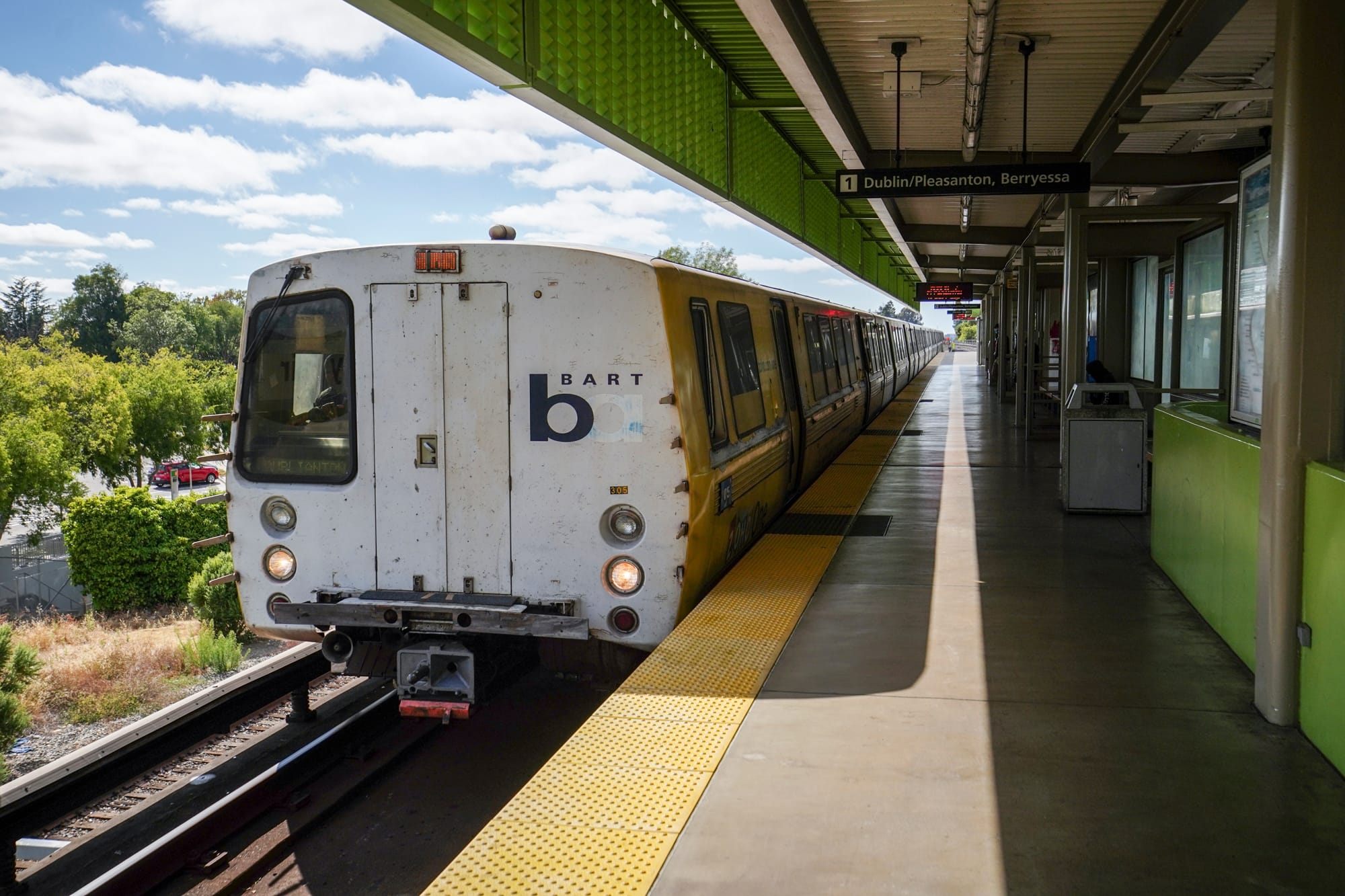 A Bay Are Rapid Transit train waits in station on July 3, 2022. Photo by Michael Ho Wai Lee, Sipa USA via Reuters